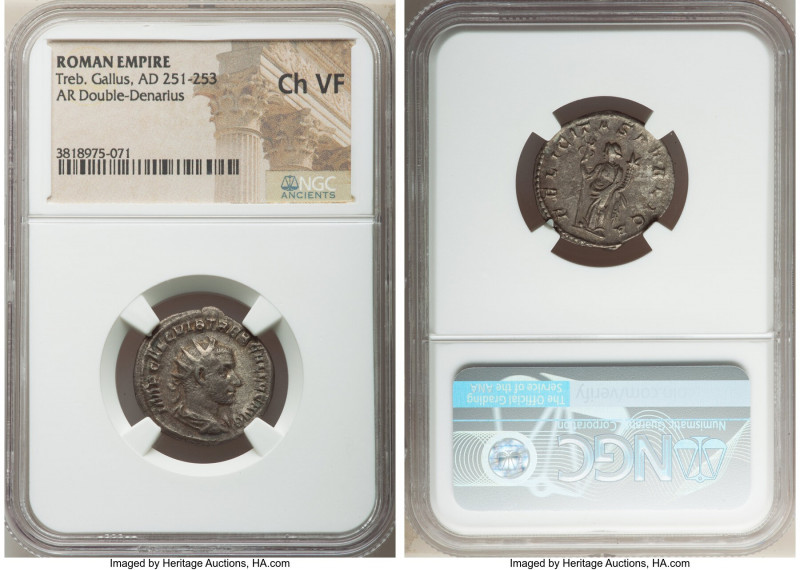 Trebonianus Gallus (AD 251-253). AR antoninianus (21mm, 7h). NGC Choice VF. Rome...