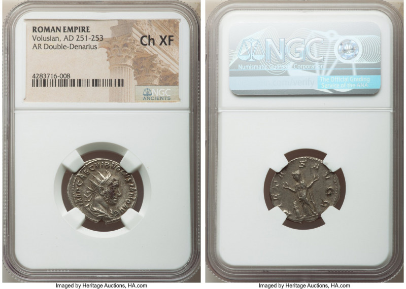 Volusian (AD 251-253). AR antoninianus (21mm, 11h). NGC Choice XF. Rome, AD 251-...
