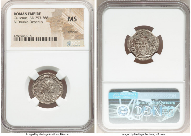 Gallienus, Joint Reign (AD 253-268). BI antoninianus (20mm, 6h). NGC MS, Silveri...