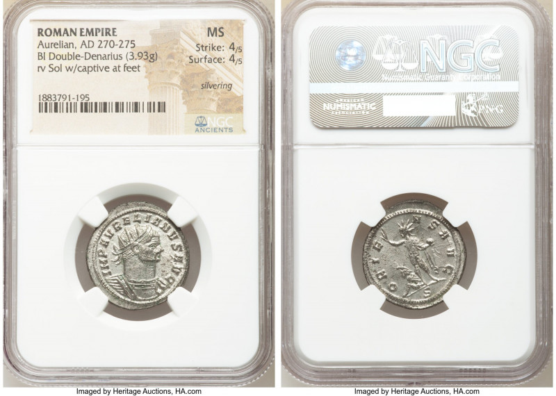 Aurelian (AD 270-275). BI antoninianus (23mm, 3.93 gm, 11h). NGC MS 4/5 - 4/5, S...