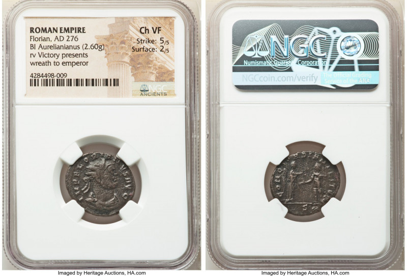 Florian (AD 276). BI antoninianus (22mm, 2.60 gm, 12h). NGC Choice VF 5/5 - 2/5....