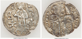 Andronicus III Palaeologus (AD 1328-1341). AR basilicon (20mm, 1.18 gm, 6h). VF, fragile. Light Series, Class IV, Constantinople. IC-XC barred, Christ...