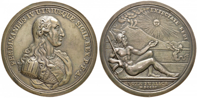 NAPOLI. Ferdinando IV di Borbone (1759-1816). Medaglia 1799. Per i pubblici voti...