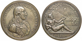NAPOLI. Ferdinando IV di Borbone (1759-1816). Medaglia 1799. Per i pubblici voti del ritorno a Napoli. AG (g 142,00 - Ø 71 mm). Fusione postuma. Opus:...