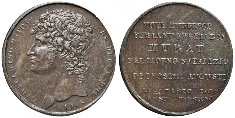 NAPOLI. Gioacchino Napoleone (1808-1815). Medaglia 1809. MB (g 26,23 - Ø 37,20 m...