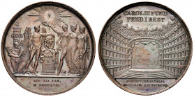 NAPOLI. Ferdinando I di Borbone (1816-1825). Medaglia 1817. Per la ricostruzione del teatro San Carlo dopo l'incendio. BR (g 27,25 - Ø 37,30). D'Auria...