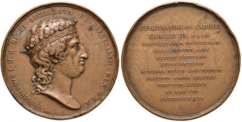 NAPOLI. Ferdinando I di Borbone (1816-1825). Medaglia 1818. Per la visita alla z...
