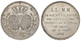 NAPOLI. Francesco I di Borbone (1825-1830). Medaglia 1830. AG (g 25,06. Ø 37,16 mm). Opus: Nicolas Pierre Tiolier. Per la seconda visita alla zecca di...