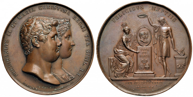 NAPOLI. Ferdinando II di Borbone (1830-1859). Medaglia 1832. Per le nozze di Fer...
