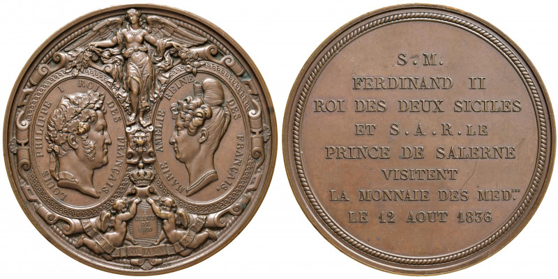 NAPOLI. Ferdinando II di Borbone (1830-1859). Medaglia 1836. Per la visita alla ...
