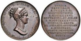PARMA. Maria Luigia d'Austria (1815-1847). Medaglia 1821. Per i lavori sul ponte del fiume Trebbia. BR (g 35,66 - Ø 41). Opus: Santarelli. Comandini I...