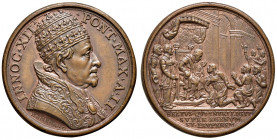 Innocenzo XII (1691-1700). Medaglia annuale 1693 An. II. Opus: Hamerani. Ricevimento dei poveri. BR (g 15,55 - Ø 32,25 mm). Miselli 304.
qFDC
