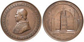 Pio IX (1846-1878). Medaglia di massimo modulo 1851. Opus: N. Cerbara - G. Bianchi. Restaurazione dell'altare papale a San Giovanni in Laterano. BR (g...
