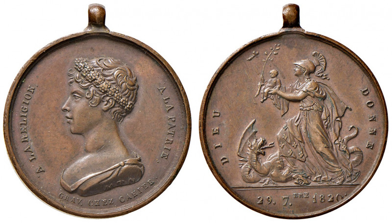 FRANCIA. Maria Carolina di Borbone (1798-1870). Medaglia 1820. Opus: Cahier. Per...