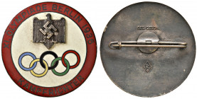 GERMANIA. Berlino 1936. XI Giochi olimpici estivi. Distintivo smaltato. (g 28,88 - Ø 48 mm). Raro.