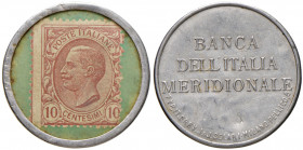 Vittorio Emanuele III (1900-1943). Gettone pubblicitario BANCA DELL'ITALIA MERIDIONALE da 10 Centesimi. AL (g 1,12).