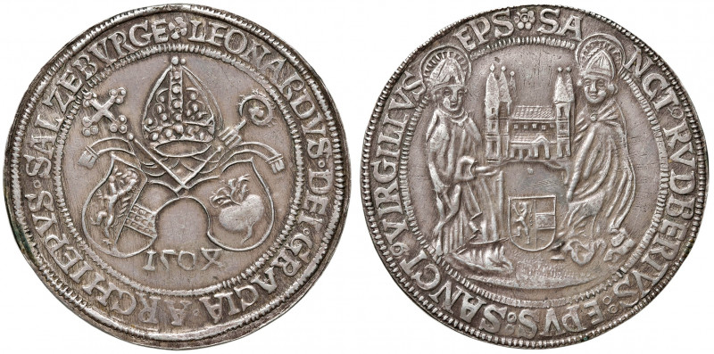 AUSTRIA. Salzburg. Leonhard (1495-1519). Tallero 1504. AG (g 27,34). Dav. 8154. ...