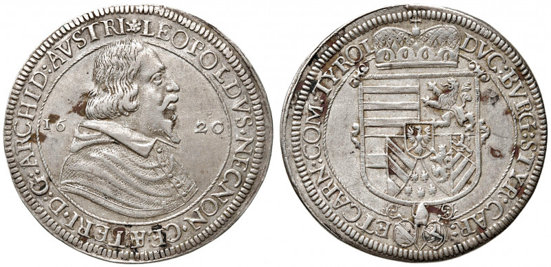 AUSTRIA. Leopoldo V (1619-1632). Tallero 1620 Tirol. AG (g 28,94). Dav. 3329.
B...