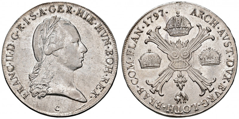 AUSTRIA. Francesco II (1792-1806). Tallero 1797 C (Praga). AG (g 29,58). KM 2158...