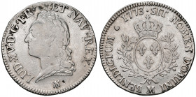 FRANCIA. Luigi XV (1715-1774). Ecu 1773 M (Tolosa). AG (g 28,97). Gad.323. Raro.
qBB/BB