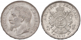 FRANCIA. Napoleone III (1852-1870) 5 Franchi 1868 Strasburgo. AG (g 24,95). KM 799.2.
qSPL