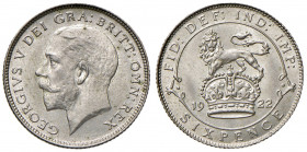 GRAN BRETAGNA. Giorgio V (1910-1936). 6 Pence 1922. AG (g 2,85). KM 815a.
FDC
