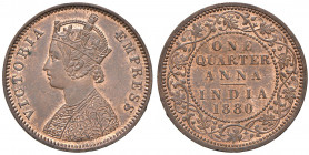 INDIA BRITANNICA. Vittoria (1837-1901). 1/4 Anna 1880. CU.(g 6,51). KM 486. Rame rosso.
FDC