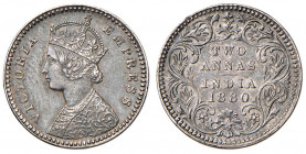 INDIA BRITANNICA. Vittoria (1837-1901). 2 Annas 1880. AG. (g 1,48). KM 488.
SPL