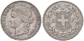 SVIZZERA. Confederazione Elvetica (dal 1848). 5 Franchi 1891. AG (g 25,00). KM 34.
BB