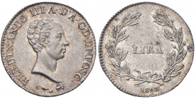 FIRENZE. Ferdinando III di Lorena (1791-1824). 1 Lira 1822. AG (g 3,87). Gig. 47.
SPL+/qFDC
