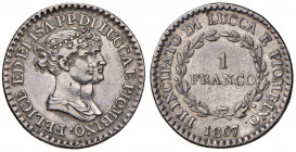 LUCCA E PIOMBINO. Elisa Bonaparte e Felice Baciocchi (1805-1814). 1 Franco 1807. AG (g 5,00). Gig.9. NC
BB+