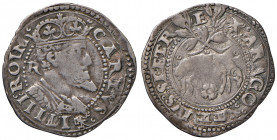 NAPOLI. Carlo V d'Asburgo (1516-1556). Carlino. AG (g 2,99). Magliocca 60/5. R
qBB/BB