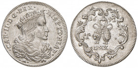 NAPOLI. Carlo II di Spagna (1674-1700). 20 Grana 1692. AG (g 4,35). Magliocca 23. NC 
SPL+