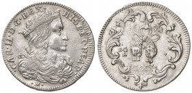 NAPOLI. Carlo II di Spagna (1674-1700). 20 Grana 1695. AG (g 4,41). Magliocca 26. NC 
qSPL