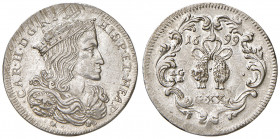 NAPOLI. Carlo II di Spagna (1674-1700). 20 Grana 1699. AG (g 4,39). Magliocca 30.
SPL