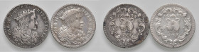 NAPOLI. Carlo II di Spagna (1674-1700). Lotto di 2 monete. 20 Grana 1694 e 1695. AG. Magliocca 25, 26. Da qBB a BB.
qBB/BB