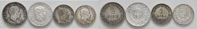 REGNO D'ITALIA. Vittorio Emanuele II (1861-1878). Lotto di 4 Monete: 2 Lire 1863 N. Valore, 2 Lire 1863 N. Stemma, 1 Lira 1863 M. Valore, 1 Lira 1863 ...