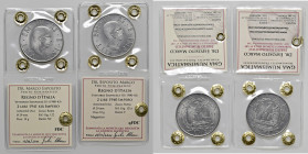 REGNO D'ITALIA. Vittorio Emanuele III (1900-1943). Lotto di 2 monete: 2 Lire 1940 XVIII. (qFDC) - 2 Lire 1941 XIX. (FDC). AC. Gig. 121a; 122. Periziat...