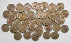 REGNO D'ITALIA. Vittorio Emanuele III (1900-1943). Lotto di 50 monete: 5 Centesimi 1940 XVIII. BA. Gig. 289. Tutti FDC stato zecca.
FDC