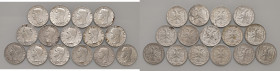 ALBANIA. Vittorio Emanuele III (1939-1943). Lotto di 15 monete: 5 Lek 1939 XVII. AG. Mediamente da qBB a SPL.
qBB/SPL