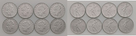 REPUBBLICA ITALIANA (dal 1946). Lotto di 8 monete: 50 Lire 1958 Vulcano. AC. Gig 147. Mediamente BB.
BB