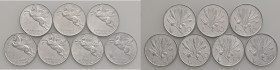 REPUBBLICA ITALIANA (dal 1946). Lotto di 7 monete: 10 Lire 1949 Legenda capovolta. IT. Gig 232. Mediamente BB+ a SPL.
BB+/SPL