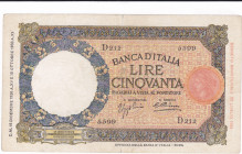 REGNO D'ITALIA. Banca d'Italia. 50 lire LUPETTA (FASCIO) ROMA 1°Tipo. 16-12-1936. Gig. BI-6E.
BB