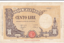 REGNO D'ITALIA. Banca d'Italia. 100 lire GRANDE "B" (FASCIO). 09-12-1942. Gig. BI-21A.
BB