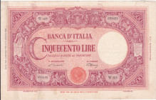 REGNO D'ITALIA (Umberto II). Banca d'Italia. 500 lire GRANDE "C" (B.I.). 06-06-1946. Gig. BI-36A. RRR. Ottima qualità per questo raro decreto, carta c...