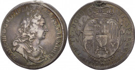 Granducato di Toscana - Francesco Stefano di Lorena (1737-1765) - 1/2 Francescone 1739 - con crocetta sotto il busto del dritto - MIR 355/2 - R2 MOLTO...