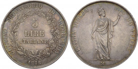 Milano - Governo Provvisorio della Lombardia (1848) - 5 lire 1848 tipo con rami corti stella lontana e base sottile - Gig. 3 - Ag

mBB 

SPEDIZION...