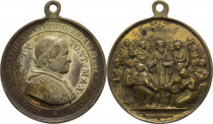 Pio IX , Mastai Ferretti (1846-1878) - medaglia emessa nel 1867 commemorativa della canonizzazione di 19 sacerdoti e religiosi di vari Ordini - Ae - c...