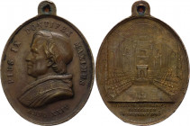 Pio IX , Mastai Ferretti (1846-1878) - medaglia straordinaria commemorativa della seduta del Concilio Ecumenico dell' 8 Dicembre 1869 - Ae - con appic...