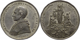 Leone XIII, Pecci (1878-1903) - medaglia straordinaria emessa il 31-12-1887 commemorativa del Giubileo Sacerdotale di Leone XIII e l'omaggio dei Popol...